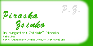 piroska zsinko business card
